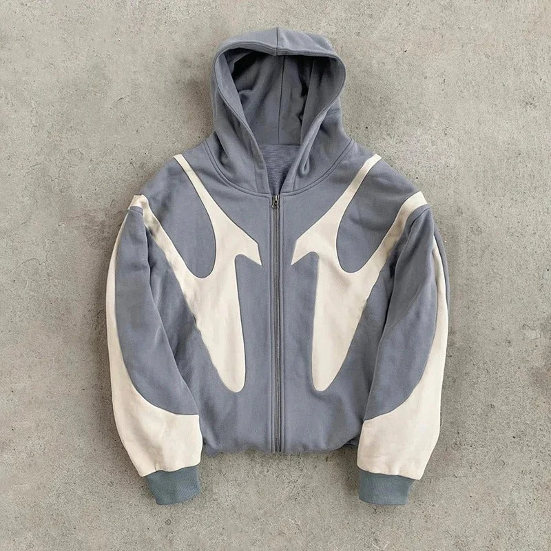 Herren Kapuzenpullover mit modernem Kontrastmuster, ideal für lässige Streetwear & Urban Style. Bequem & warm.