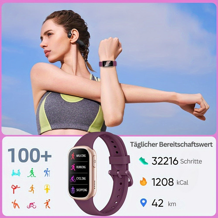 Kinder-Smartwatch KidoTrack in Hellblau, modern, sicher & für täglichen Gebrauch.