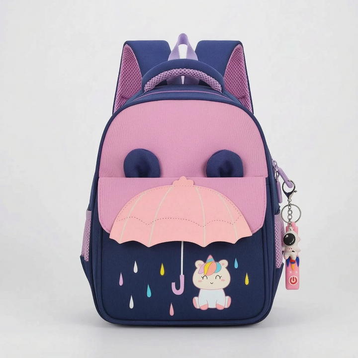 Bunter Kinderrucksack aus robustem Nylon, speziell für Komfort und Spaß beim Tragen.