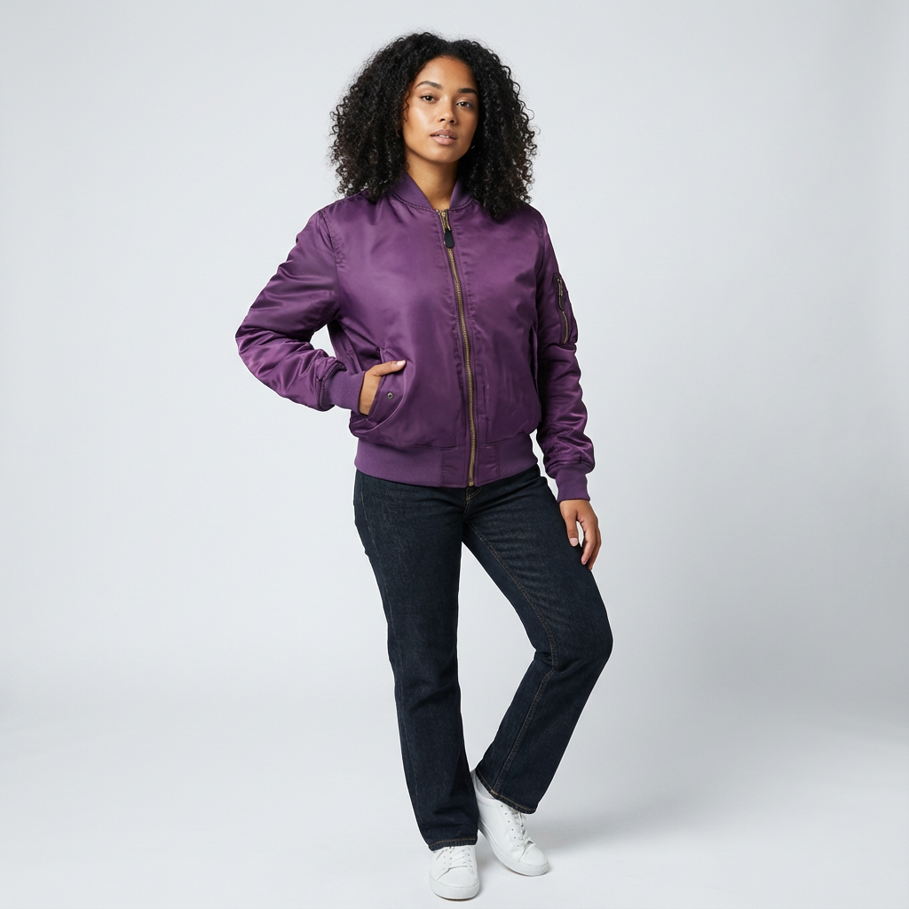 Trendige Damen Bomberjacke, ideal für Freizeitmode & Alltagsoutfits. Perfekte Übergangsjacke.