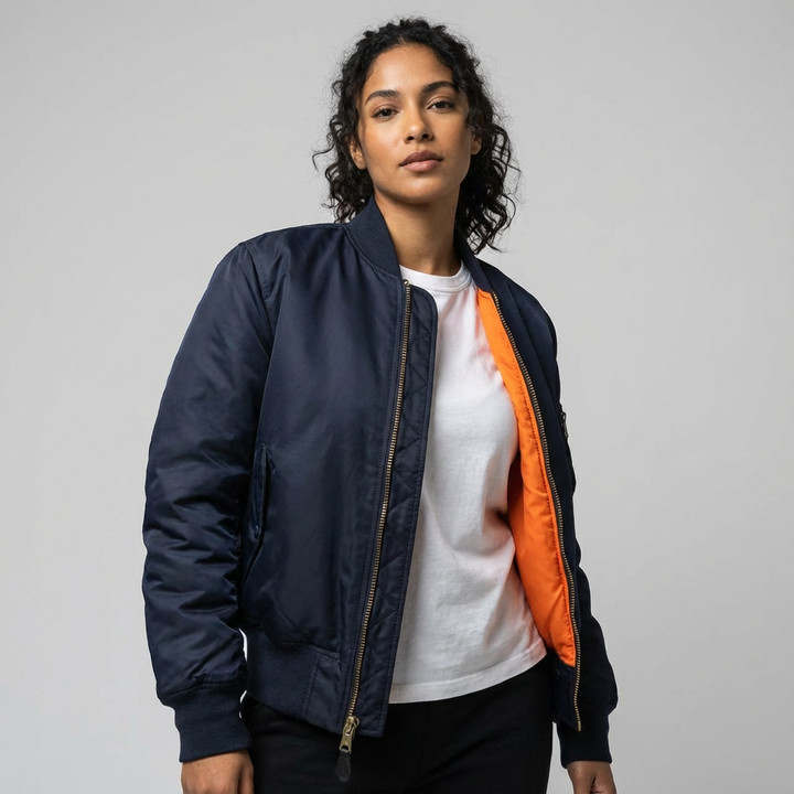 Damen Bomberjacke, ideal für dein Business-Casual-Outfit oder sportliche Freizeitlooks.