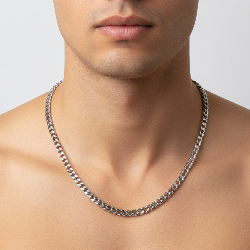 Edle Herren Halskette: klassische Gliederkette in robustem Design. Perfektes Accessoire für Männer.