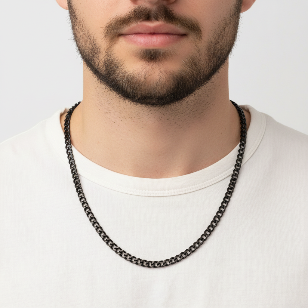 Silberne Gliederkette für Herren, robust und glänzend. Zeitloses Schmuckstück für Männermode Trends.