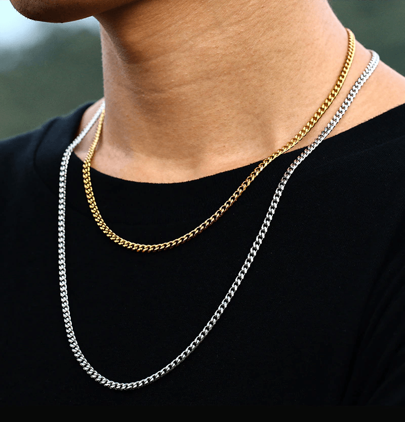 Zeitlos elegante goldene Gliederkette für Herren. Edler Schmuck, markantes Accessoire für den Mann.