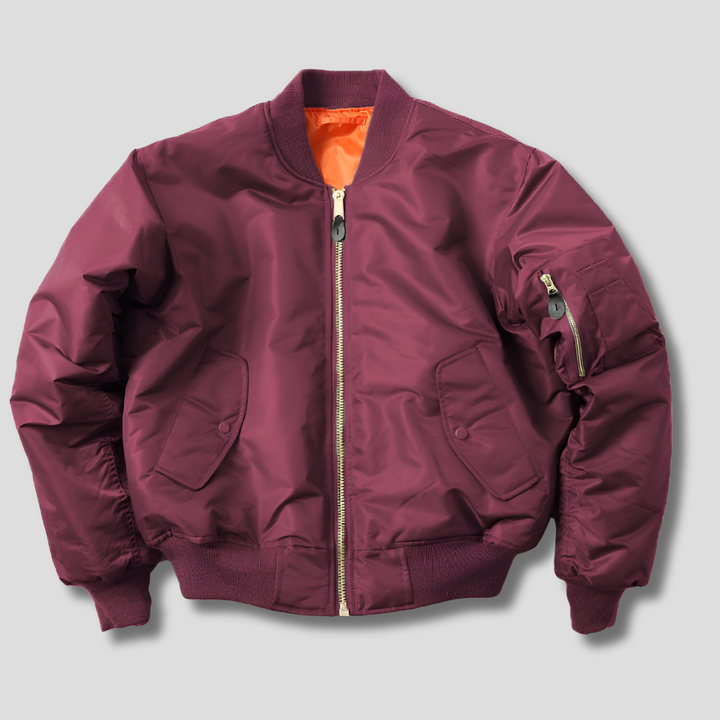 Lässige Unisex-Jacke im Bomber-Stil, kombiniert Komfort mit urbaner Mode für den Alltag.