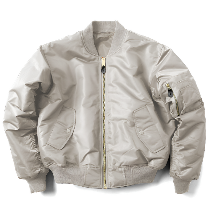 Trendige Unisex-Freizeitjacke mit klassischem Bomberjacken-Design, für stilbewusste Alltagslooks.