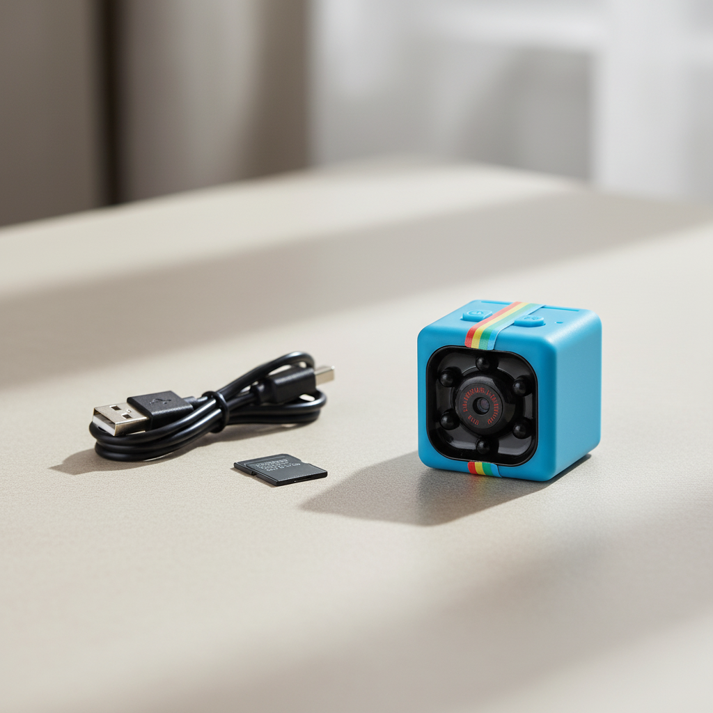 Kompakte Mini Überwachungskamera NightMini für diskrete 1080p Heimüberwachung mit Nachtsichtfunktion.