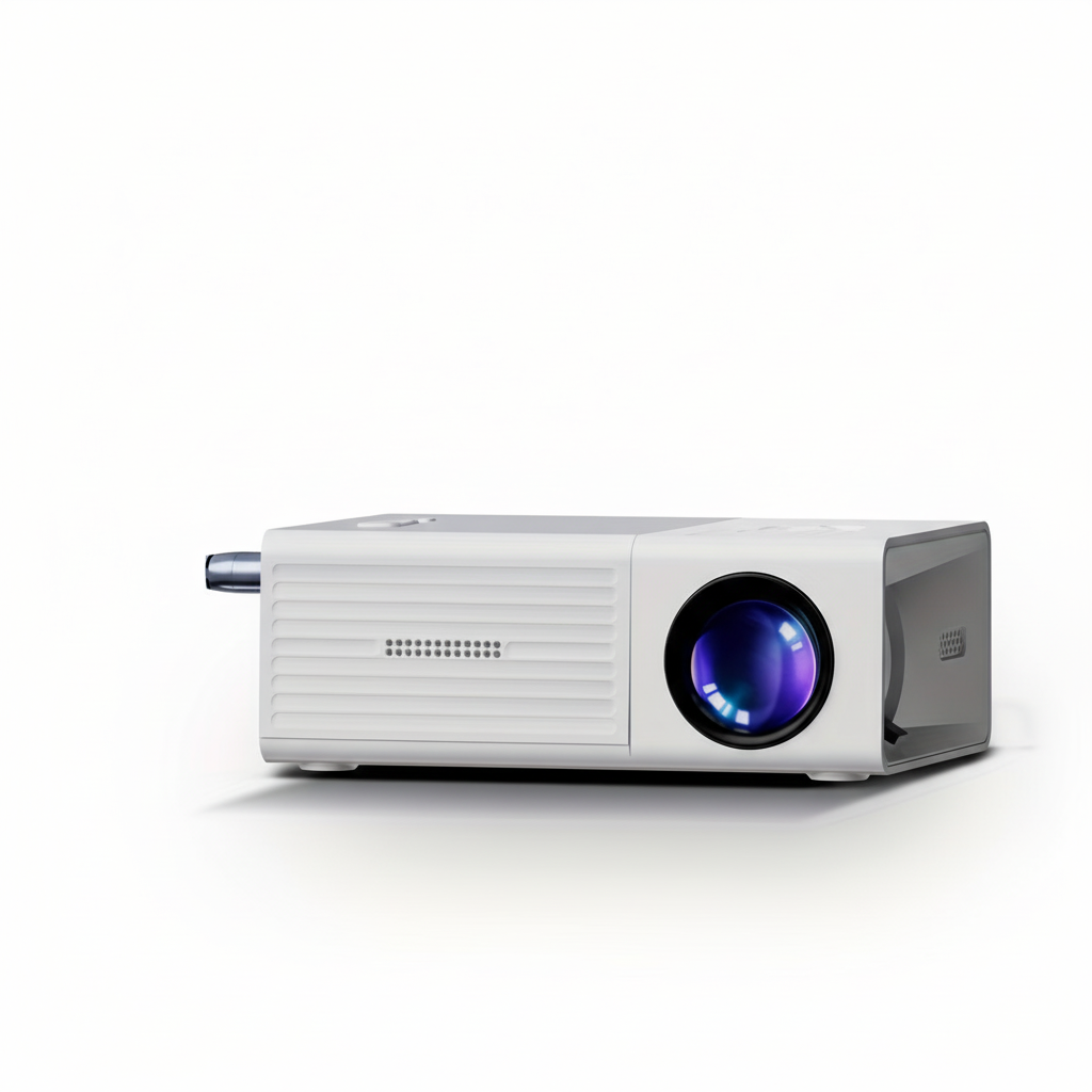 Eleganter Kompakt-Projektor ProjectoLite, vielseitig einsetzbar für Multimedia, Gaming und große Leinwände.