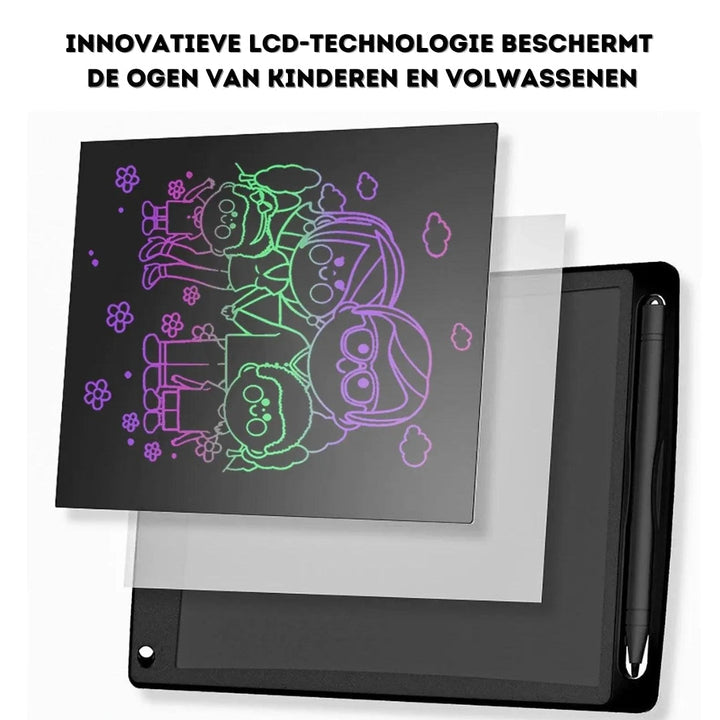 Robuster LCD-Maltafel für Kinder, überall einsatzbereit, um kreativ zu sein und zu üben.