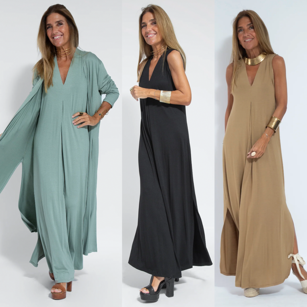 Zeitloses Damen Outfit: Elegantes Zweiteiliges Kleid mit Weste für einen ansprechenden, vielseitigen Slim-Fit Stil.
