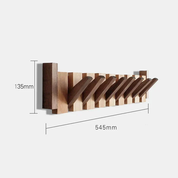 Eleganter Holz-Organizer-Wandhaken, künstlerisch gestaltet für Jacken, Mäntel und Accessoires im Flur.