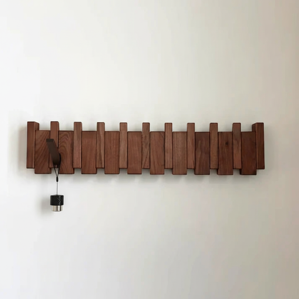 Moderner Design-Wandhaken "HarmonyHook" aus Buchenholz, ideal als stilvolle Garderobe & Kleiderhaken.