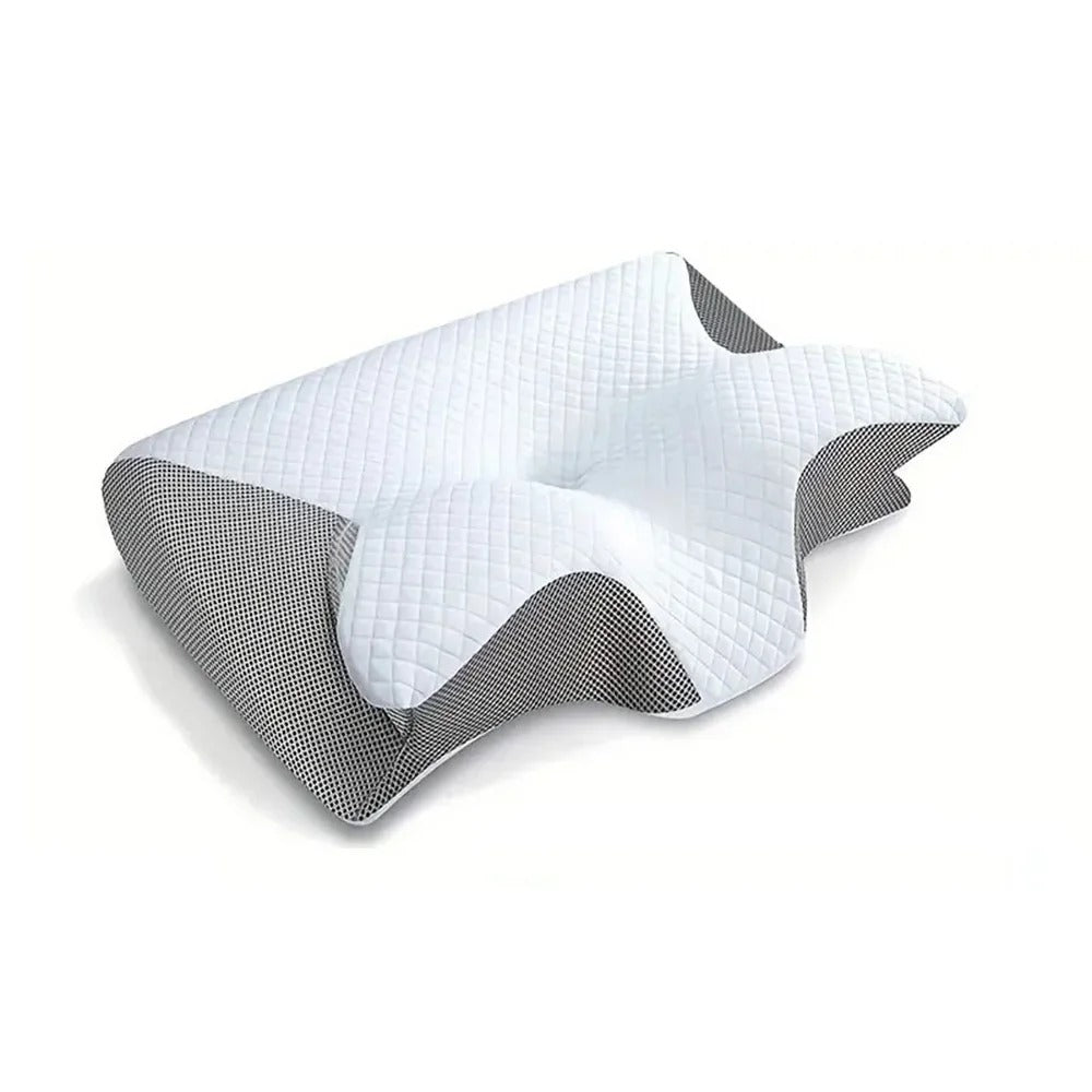 Orthopädisches Memory Foam Kissen mit ergonomischer Nackenstütze für gesunden Schlaf und Druckentlastung.