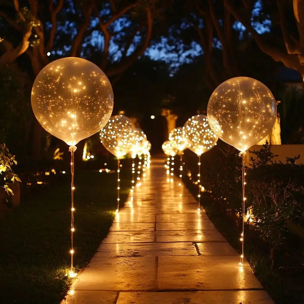 10er Set leuchtende LED Luftballons für Hochzeit, Geburtstag & Party Deko. Kabellos & wiederverwendbar.