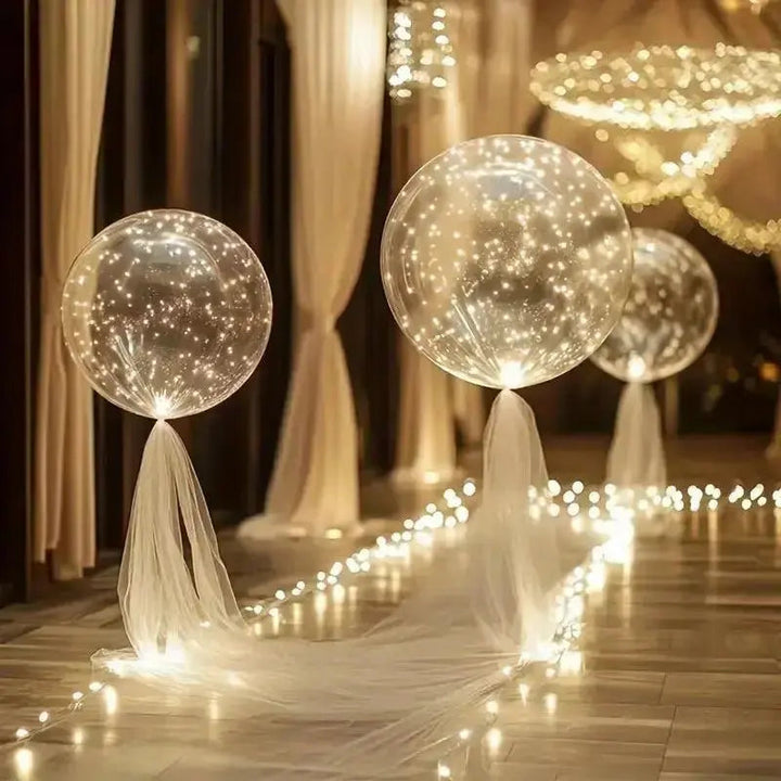 Stimmungsvolle LED Leuchtballons für Gartenparty, Geburtstag oder Hochzeit. Schaffen drinnen & draußen tolle Lichteffekte.