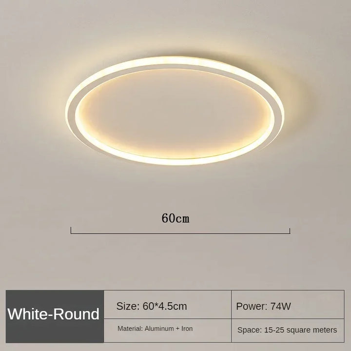 Skandinavische LED Deckenlampe, modern, rund, dimmbar, für eine warme & einladende Atmosphäre.