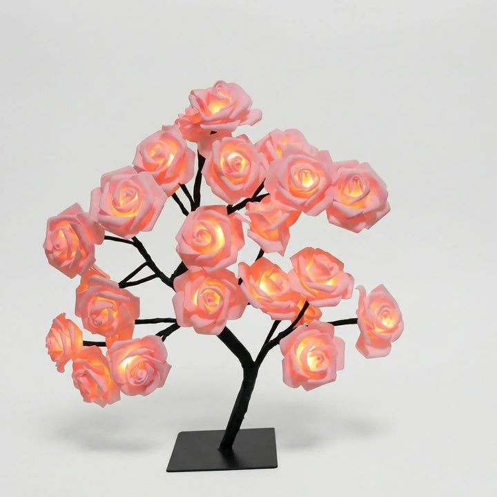 Wunderschöne LED-Blütenlampe Rosenbaum, ein charmantes Geschenk & stilvolle Dekoration für Ihr Zuhause.
