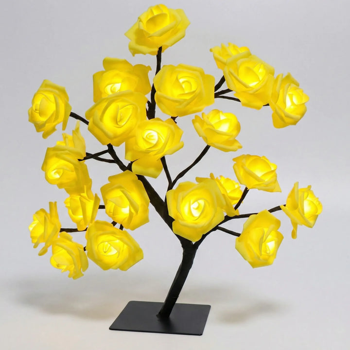 LED-Rosenblütenbaum als stilvolle Tischlampe, stimmungsvolle Deko für Wohnzimmer, Schlafzimmer & Events.