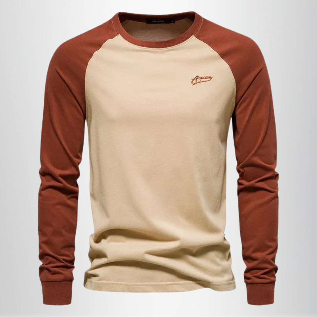 Bequemes Herren Langarmshirt mit Raglan-Ärmeln für den Alltag. Hochwertiges Basic T-Shirt für Freizeit & Komfort.