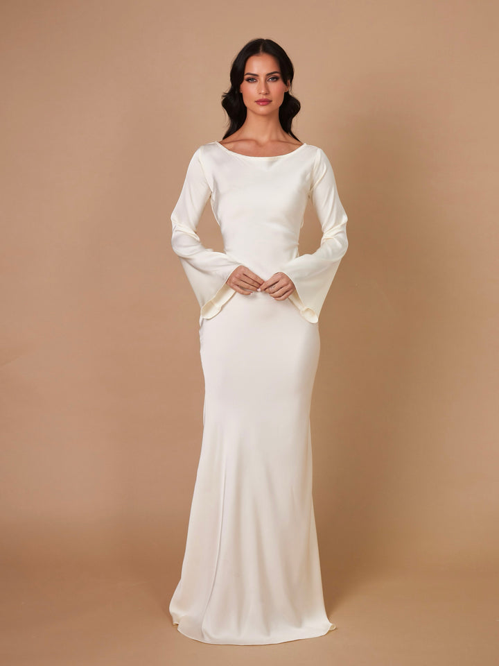 Vielseitiges Langarm Maxikleid für Damen, Freizeitkleid, Abendkleid, A-Linie.