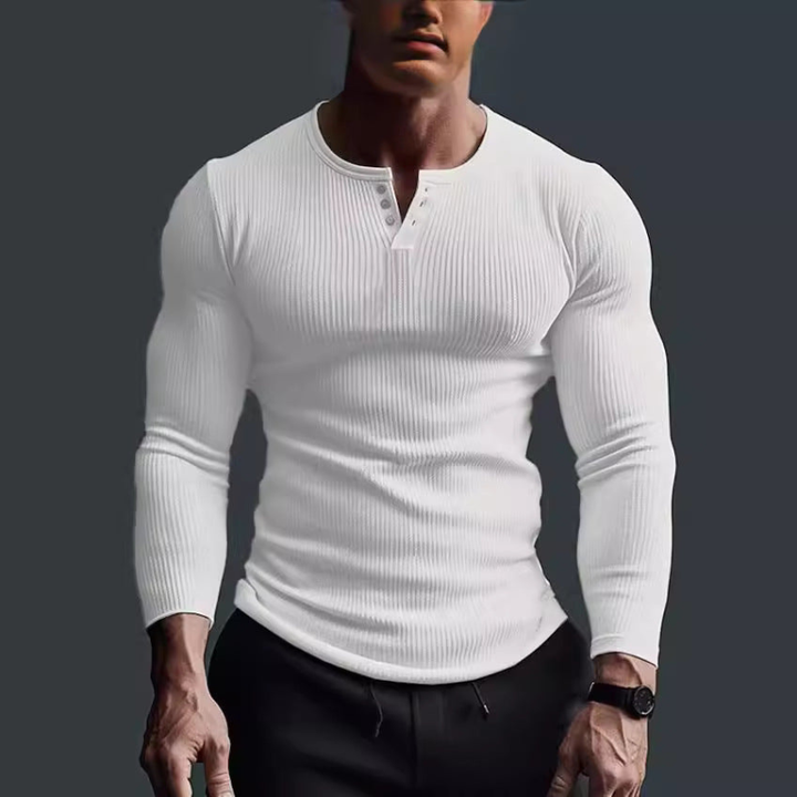 Modernes Herren Langarmshirt, slim fit, in vielseitigem Design; perfekt als stilvolles Freizeitshirt oder Basic.