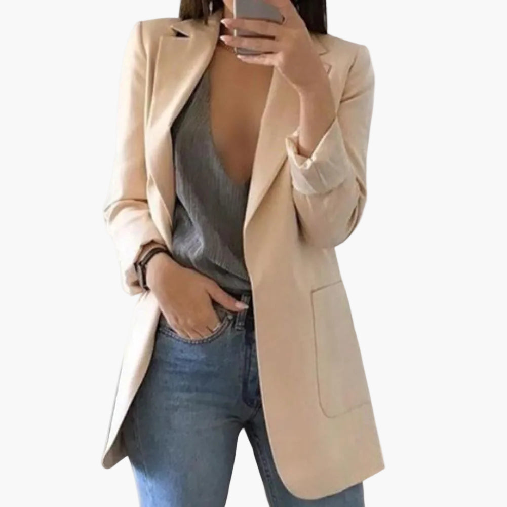 Chicer Damen Langblazer für den Alltag & Business. Offene Front, langarm & bequem für jedes stilvolle Outfit.