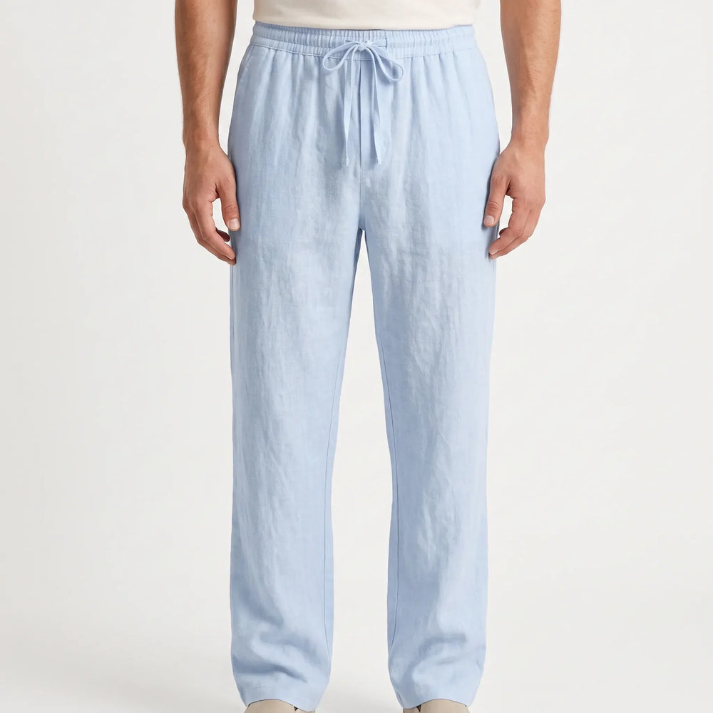 Leichte Herren-Freizeithose in Grau, perfekt für den Sommer, bietet entspannten Stil und hohe Bewegungsfreiheit.