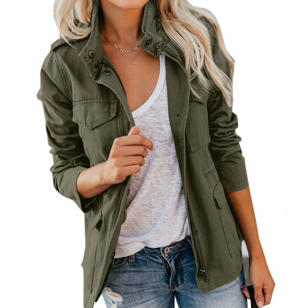 Leichte Damen Reißverschlussjacke Julia. Komfortable Freizeitjacke für modebewusste Frauen.