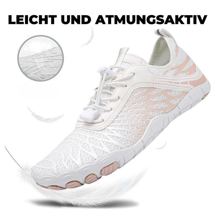 VitalStride Barfußschuhe lindern Fußschmerzen & bieten Komfort für Damen & Herren bei jedem Schritt.