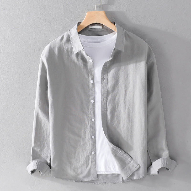 Klassisches Herren Langarmhemd mit Stehkragen, modern geschnitten, für anspruchsvolle Herrenmode.