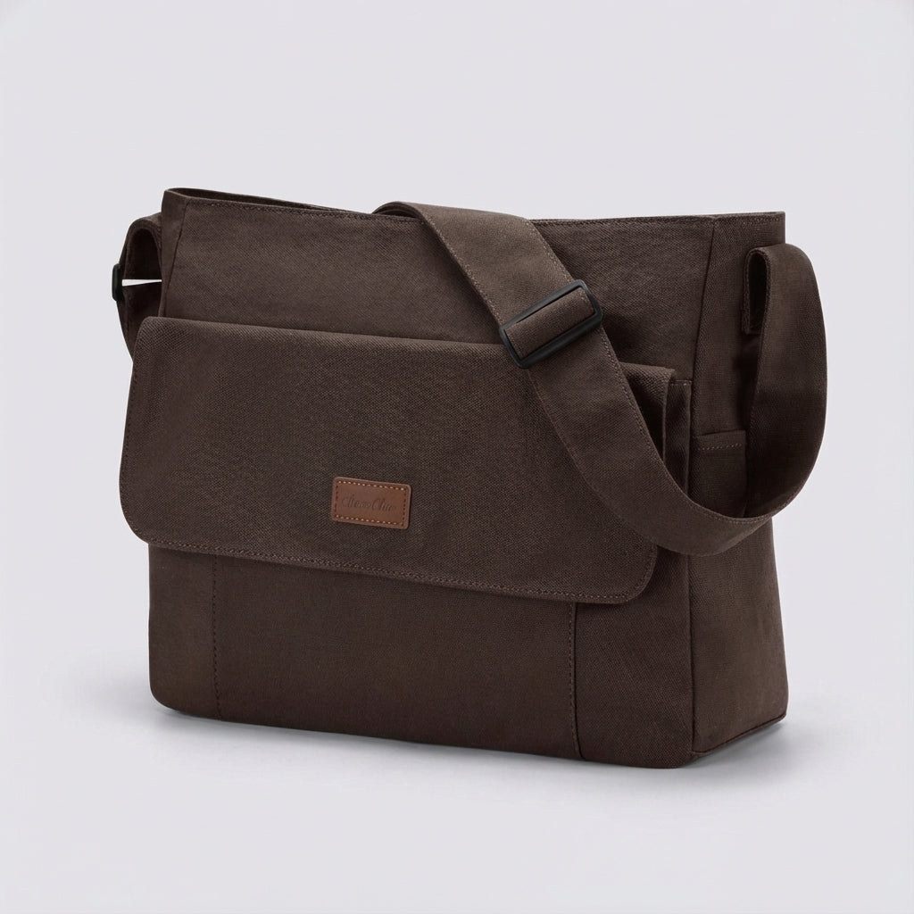 Stilvolle Laptop-Schultertasche Satchelix in Grün mit gepolstertem Fach und vielen Organizer-Fächern, unisex.