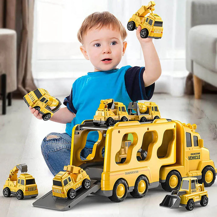Interaktiver Spielzeug-LKW für Kinder mit Licht und Musik. Fördert Motorik und Rollenspiel.