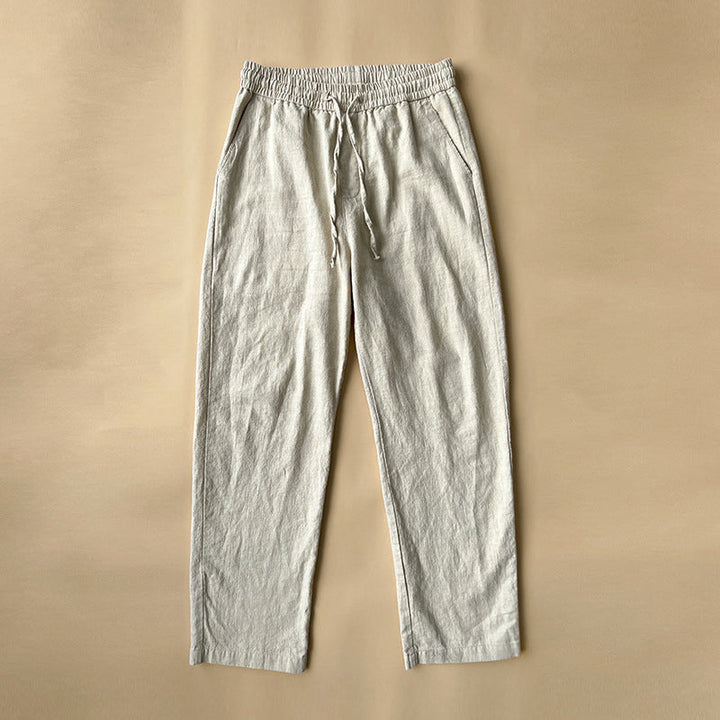 Lässige Herren Leinenhose: Atmungsaktive Sommerhose für entspannten Komfort an warmen Tagen. Vielseitig kombinierbar.