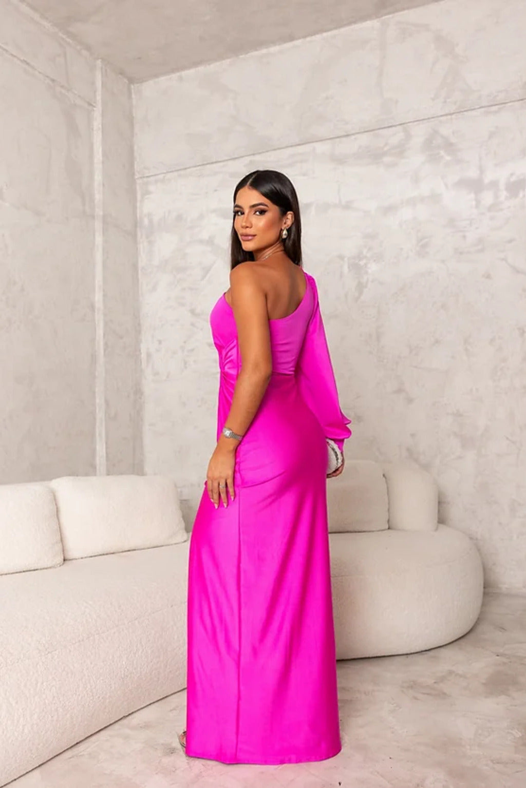 Modisches Abendkleid für Damen, mit Rundhals, ideal für Herbst- und Winterfeste.