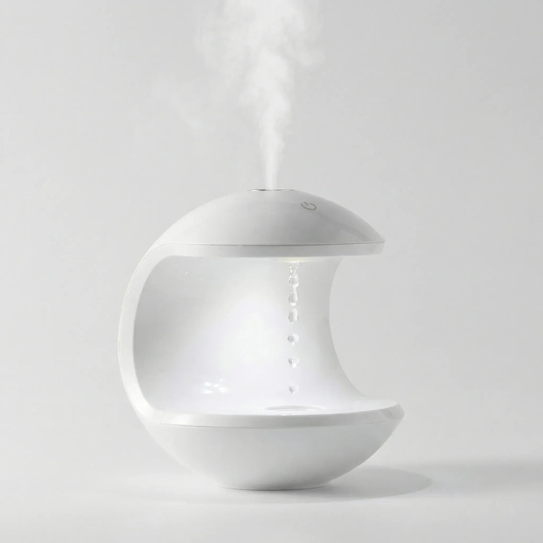 Leiser, schwebender Luftbefeuchter & Aroma Diffuser für optimales Raumklima und ätherische Öle.