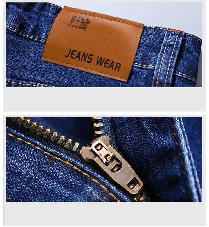 Herren Stretchjeans im geraden Schnitt, die perfekte Freizeithose für Komfort.