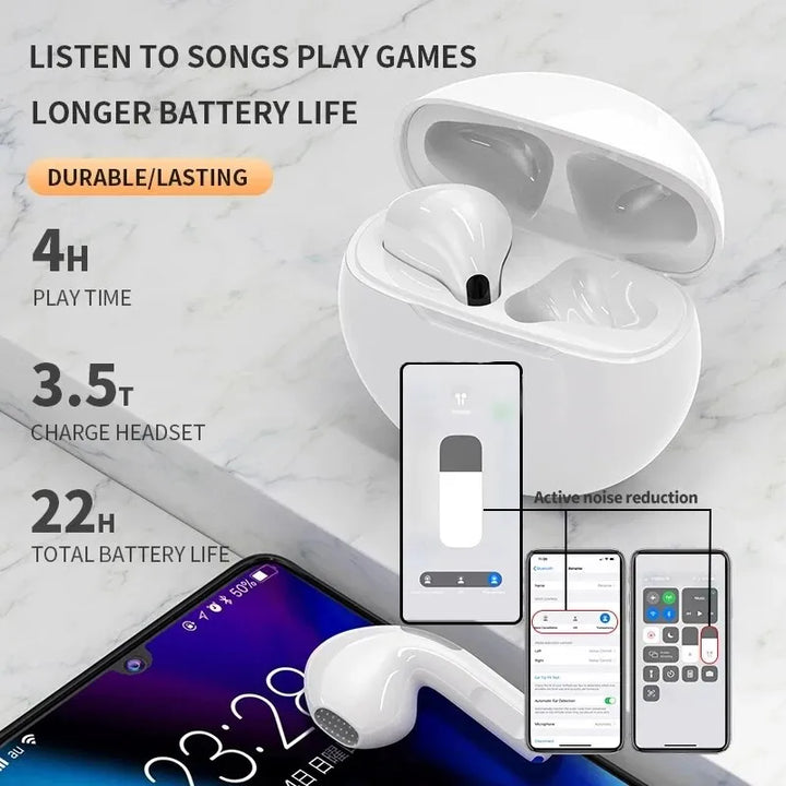 Wasserdichte Air PRO6 In-Ear Kopfhörer für Sport & Training, kabellos und mit tiefem Bass.
