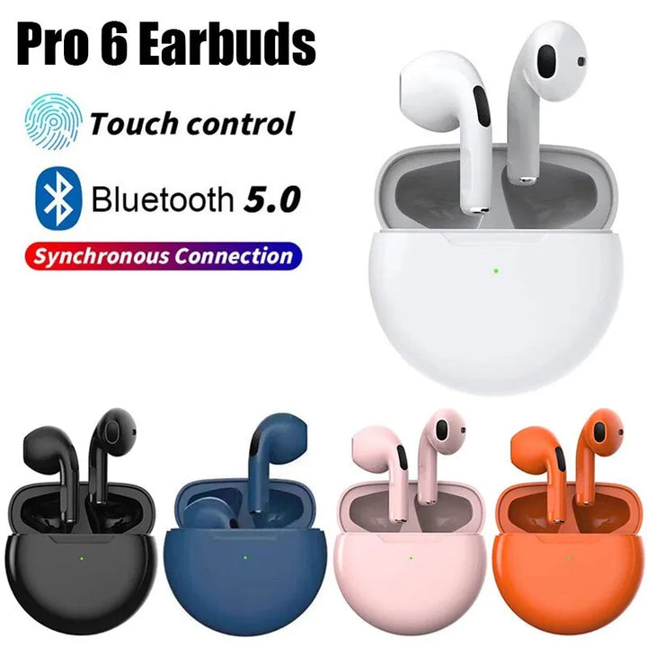 Detailaufnahme der Air PRO6 Bluetooth In-Ear Kopfhörer mit intuitivem Touch-Bedienfeld.