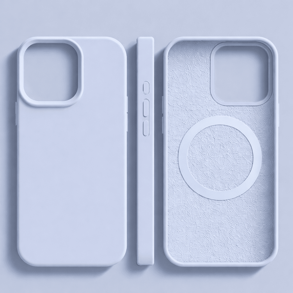 MagSafe Silikonhülle für iPhone mit Soft Touch, Kameraschutz & Unterstützung für schnelles Wireless Charging.