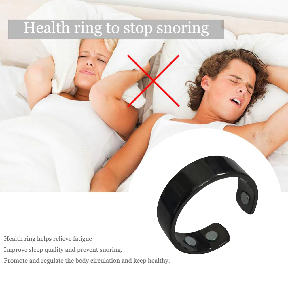 Unisex Anti-Schnarch-Magnetring aus Edelstahl für erholsamen, gesunden Schlaf.