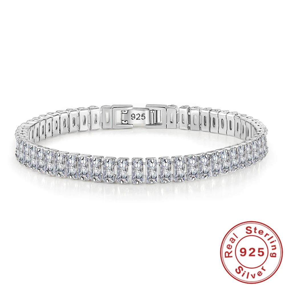 Elegantes Damen Armband aus 925er Silber mit funkelnden Kristallen, perfektes Schmuckstück für Frauen.