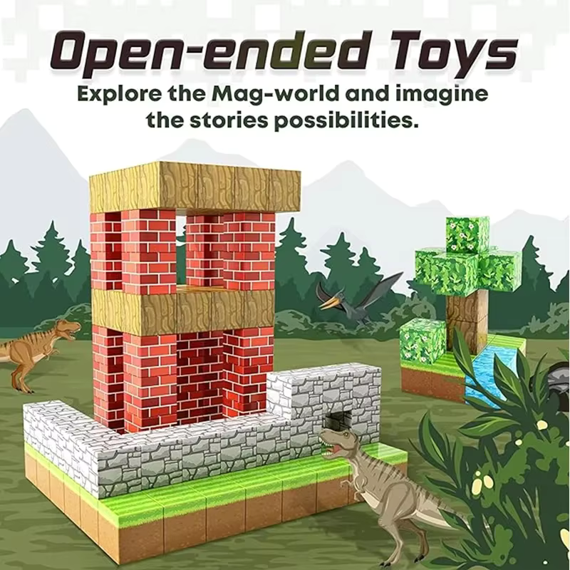 Buntes Buildix Magnetspielzeug-Set für Kinder. Ideal als pädagogisches Geschenk zum kreativen Bauen.
