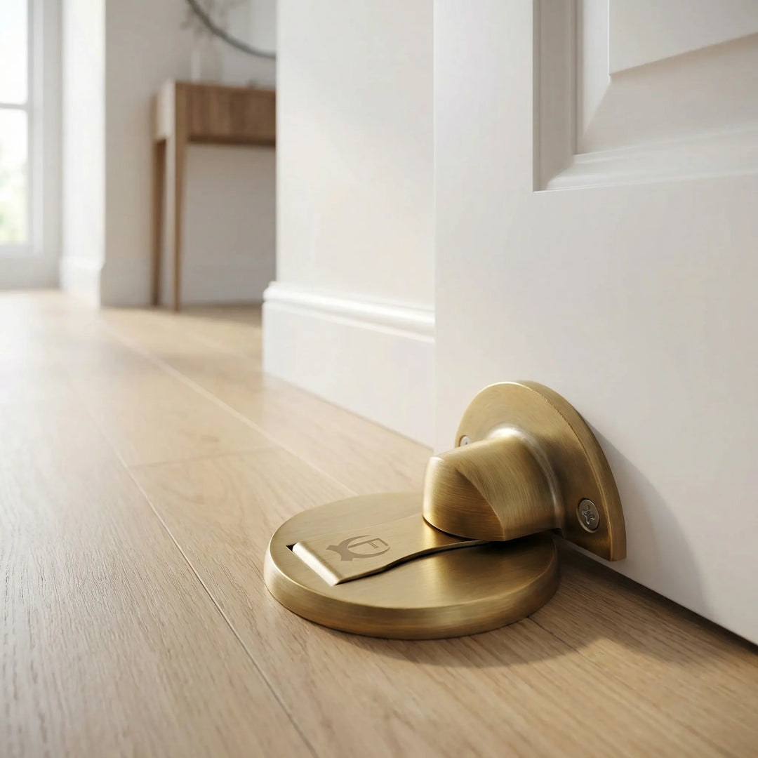 Magnetischer Türstopper für sicheren Halt, schützt Türen und Wände im Zuhause oder Büro, elegantes Design.