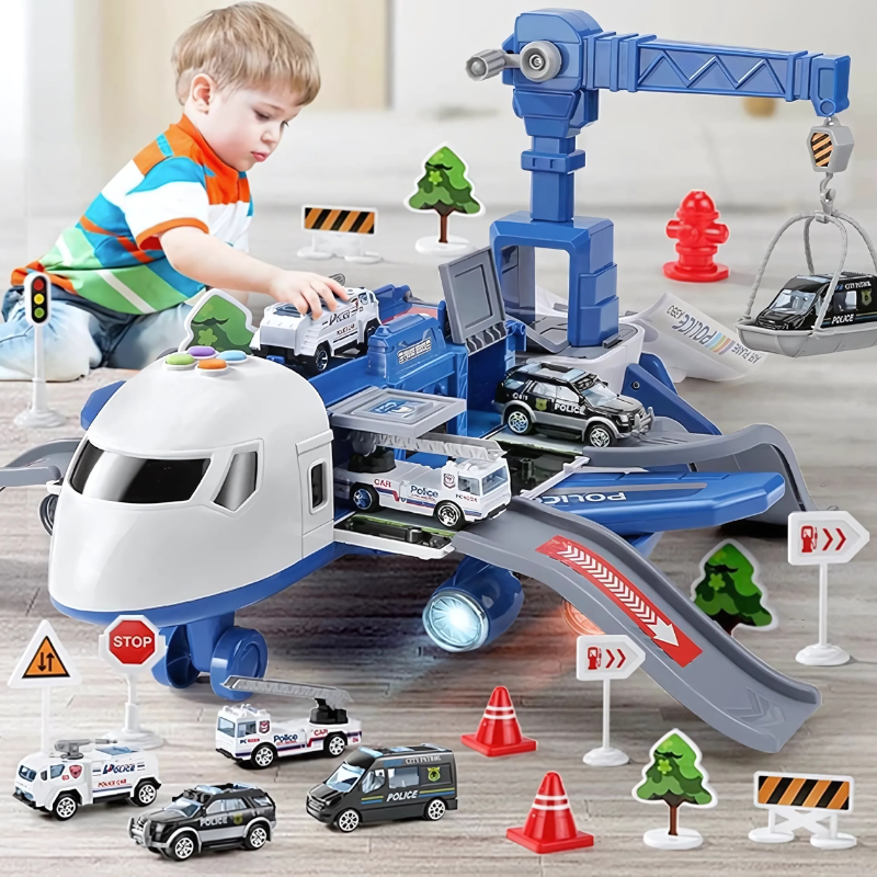 Detailreiches Kinder Flugzeug-Spielzeug mit spannenden Lichteffekten & Soundeffekten. Ein tolles Fahrzeug-Spielset.