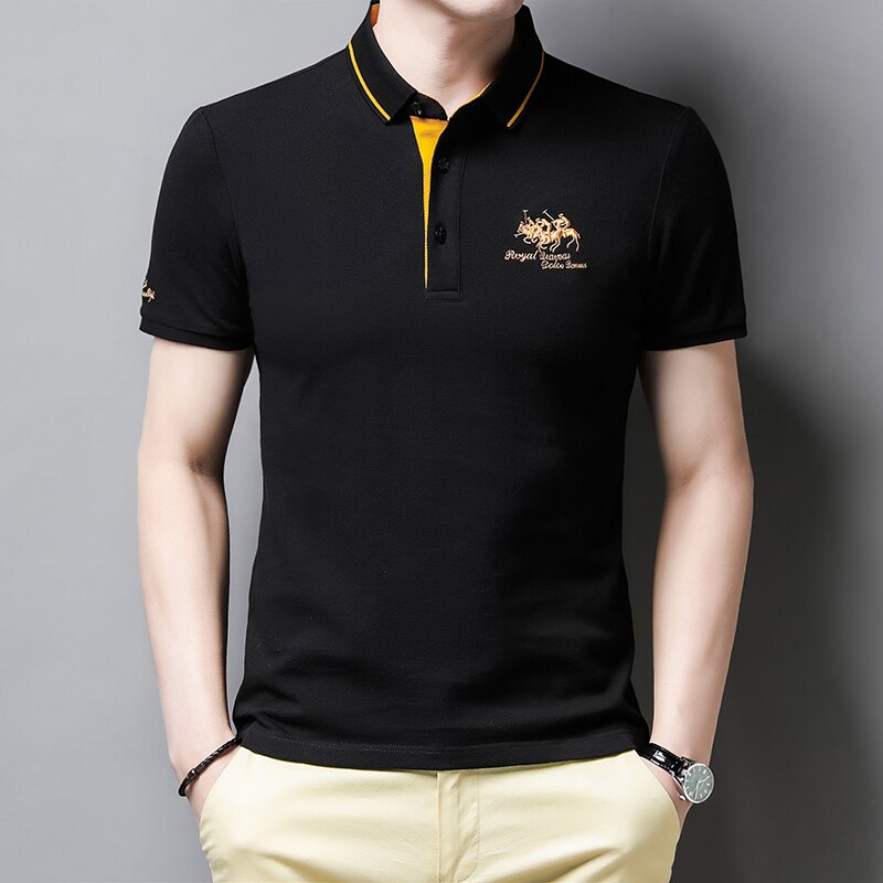 Elegantes Herren Besticktes Polo. Vielseitiges Smart Casual Sommer Oberteil, perfekt für modische Freizeit.