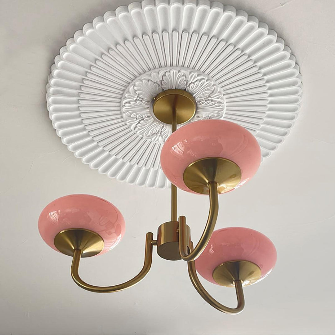Eleganter Gold-Kronleuchter, Glas-Deckenlampe für Wohnzimmer.