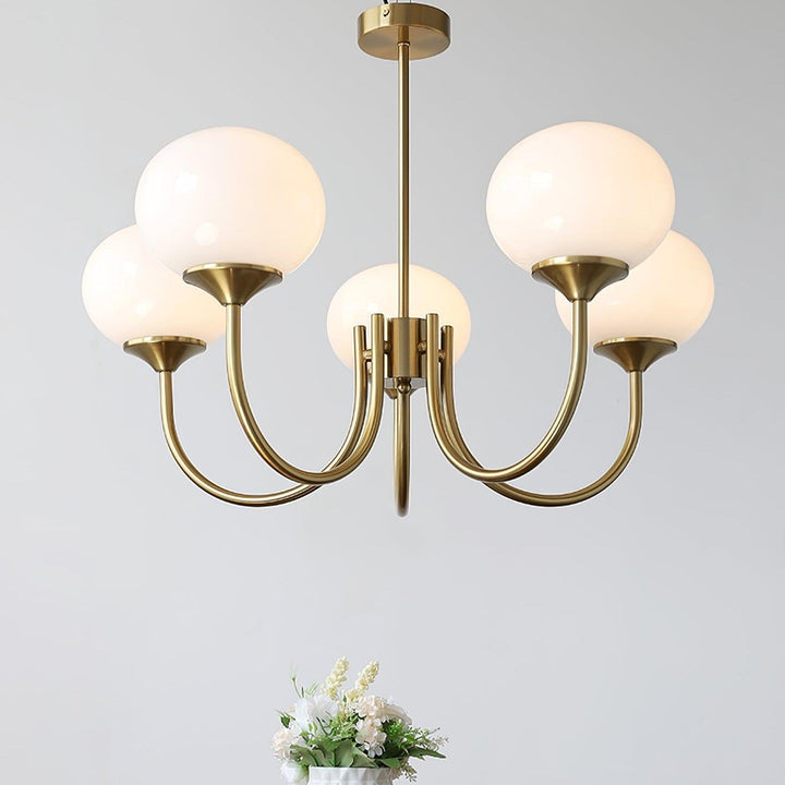 Zeitgenössische Deckenlampe, Glas-Kronleuchter für elegantes Wohnzimmer.