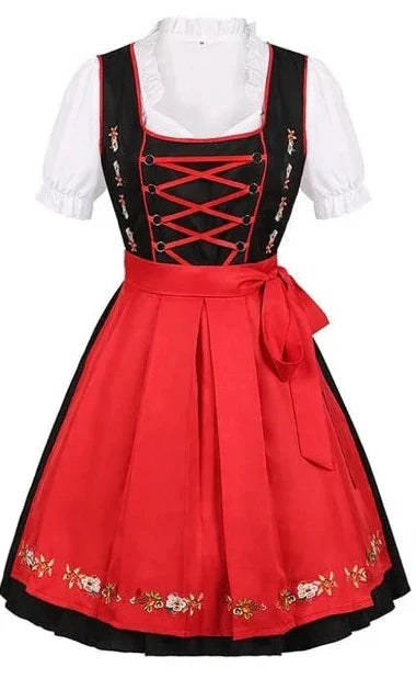 Hochwertiges Trachtenmode Dirndlset für Damen: Dirndl mit Stickerei, Schürze & klassischer Bluse für Feste.