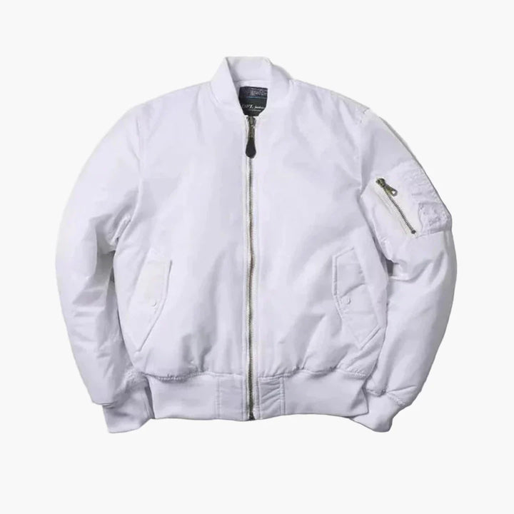 Bequeme und modische Unisex Bomberjacke. Diese stilvolle Herren- und Damenjacke ist perfekt für Freizeit.