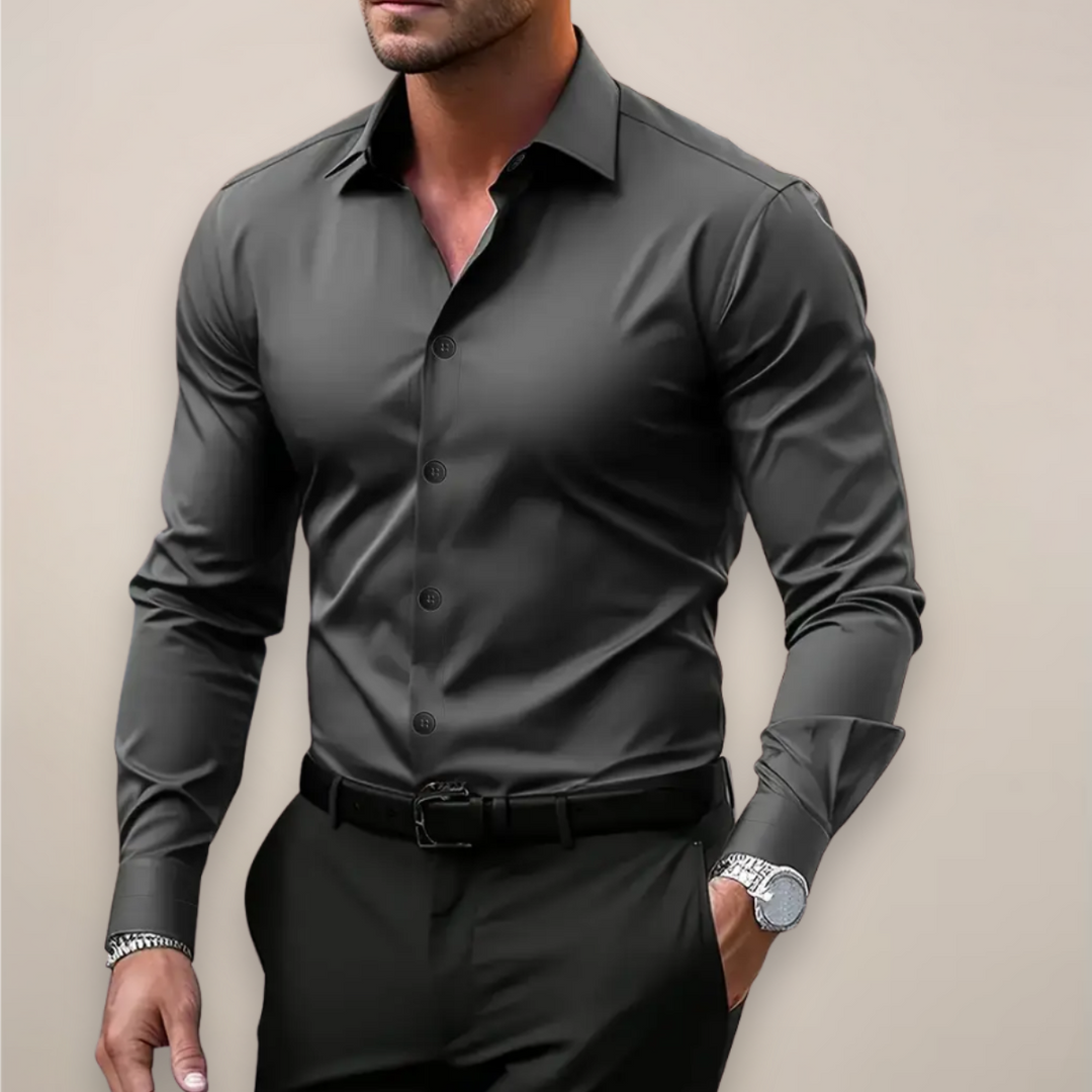 Herren Smart-Style Langarmhemd, elegant und modern, ideal für Business & Freizeit.